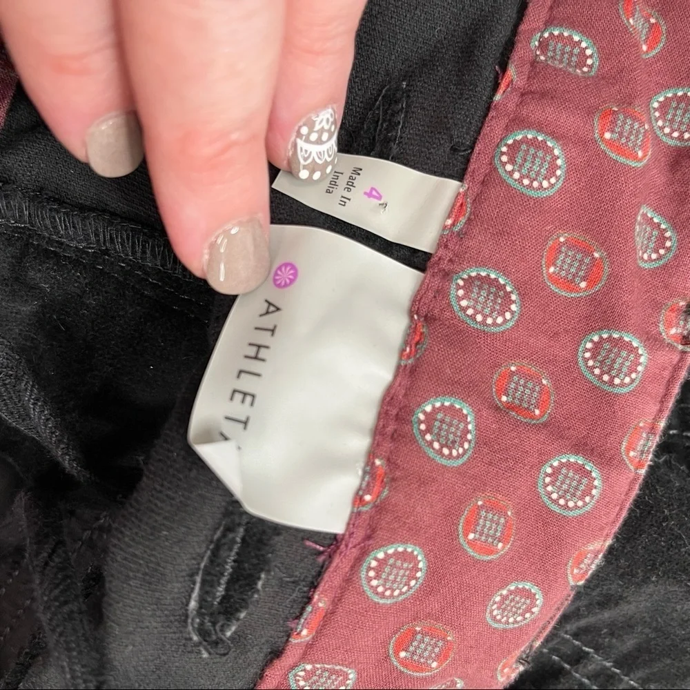Athleta Black Velvet Pencil Skirt